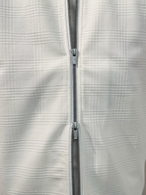 【TRANSITION】チェックジャガードモックネックフロントジップTEE